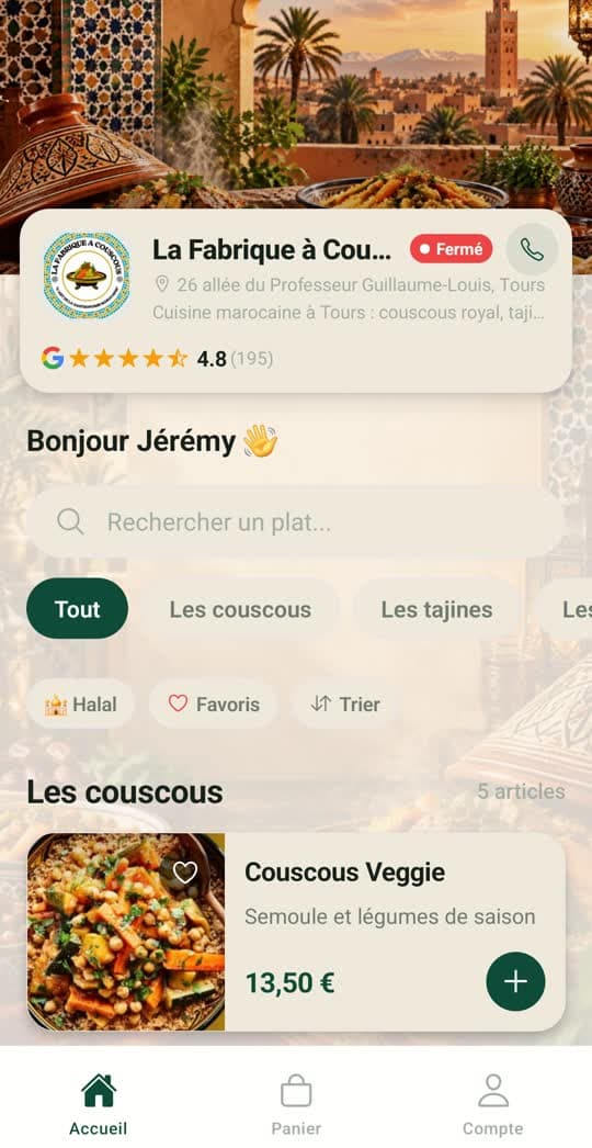 Appli La Fabrique à Couscous : Sa note Google, ses horaires, son univers